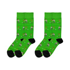 FFDHWU 2 Pairs Of Golf Print Socks, Cartoon Fun Socks, Soft Breathable Cotton Socks, Gift Socks, Fans Socks