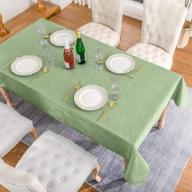 Softalker Spring Table Cloth Jacquard Rectangle Tablecloth Waterproof Spillproof Table Cover Burnt Orange Table Cloths for Autumn Harvest Thanksgiving Decoration (60x120 Inch,Sage Swirl)