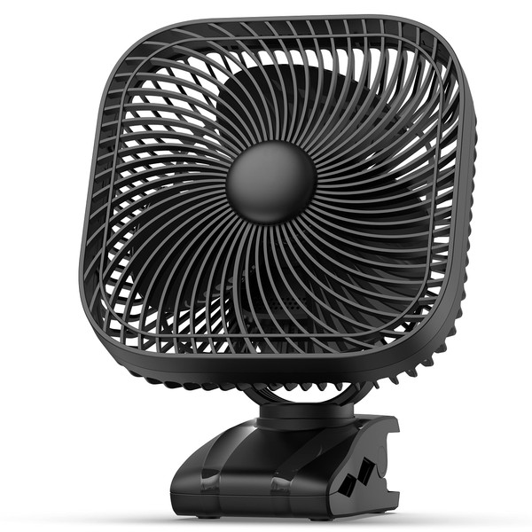 Rechargeable Portable Fan with Light, 8-inch Battery Operated Clip on