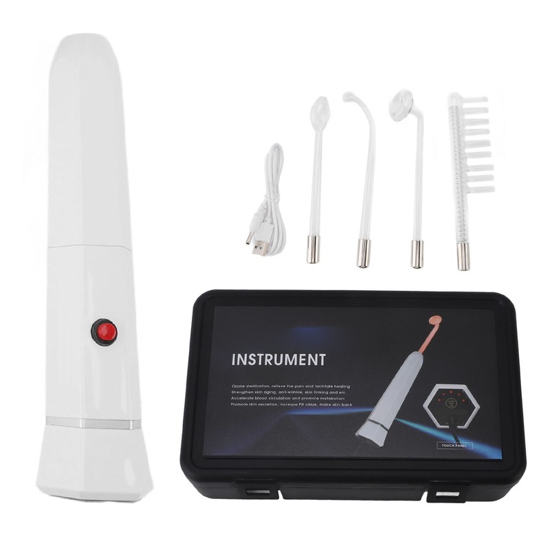 4 Tubes High Frequency Facial Wand Rechargeable Portable Skin Tightening