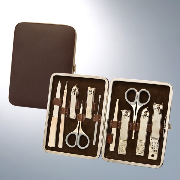 World No. 1, Three Seven 777 Travel Manicure Pedicure Grooming Kit Set - Nail Clipper (Total 10 Pcs, Model: TS-393WG), - Made in Korea, Since 1975
