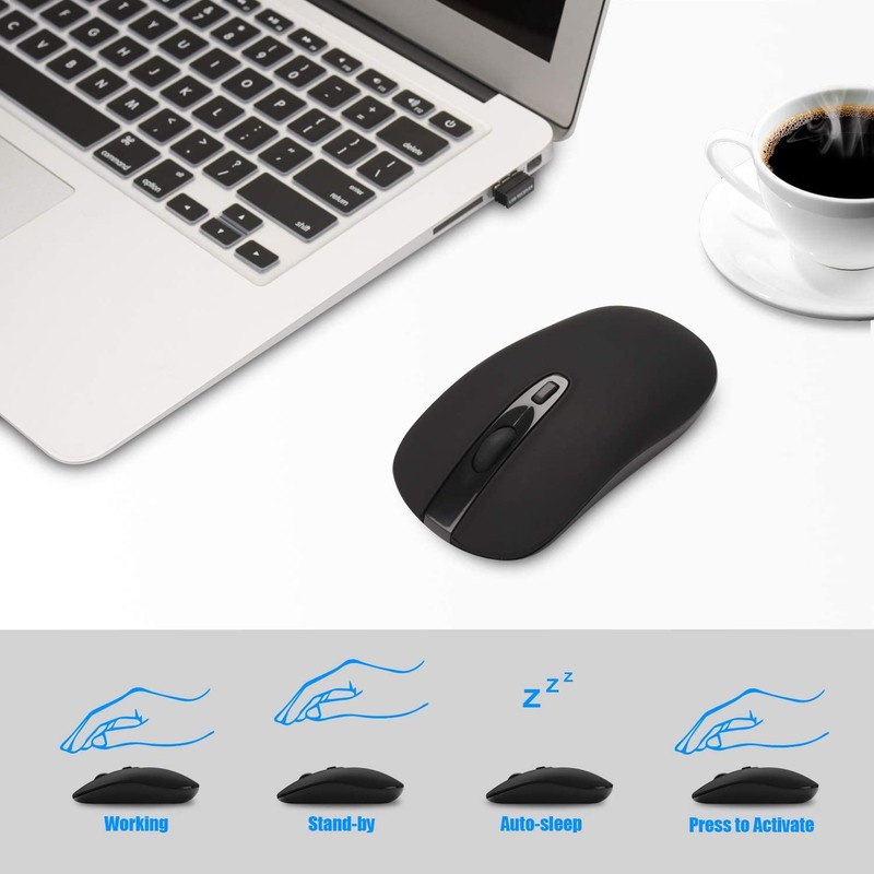 Wireless Mouse, 2.4G Slim Portable Wireless Mouse for Laptop Silent
