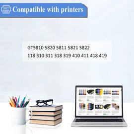 SHUOLEI Compatible Ink Bottle GT51 GT52 GT51BK GT52 GT52C GT52M GT52Y Compatible with HP DeskJet GT5810 5820 5811 5821 5822 118 310 311 318 319 410 411 418 419 (4 Packs, Black Cyan Yellow Magenta)
