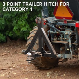 YITAMOTOR 3 Point Trailer Hitch with 2" Receiver for Category 1, 3 Pt Tractor Quick Hitch Drawbar Adapter for Kubota, John Deere, BX, LM25H, WLM Tractor, NorTrac, Yanmar, Kioti, Cat