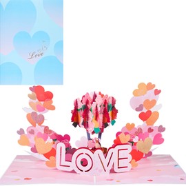 ANEWISH Romantic Anniversary Cards, Roses, Peach Hearts, Love, Suitable for Valentine's Day Cards, Birthday Cards, Marriage Proposal Cards, Wedding Anniversary Cards for Your Lover