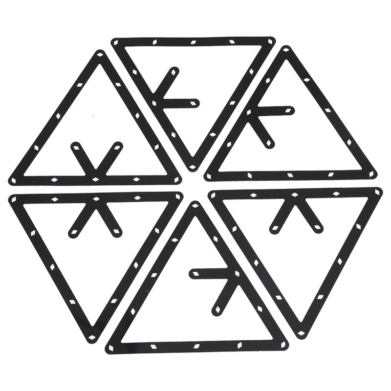 6Pcs Billiard Rack Sheet, Triangle Ball Holder Positioning 24x24cm/9.4x9.4in Space