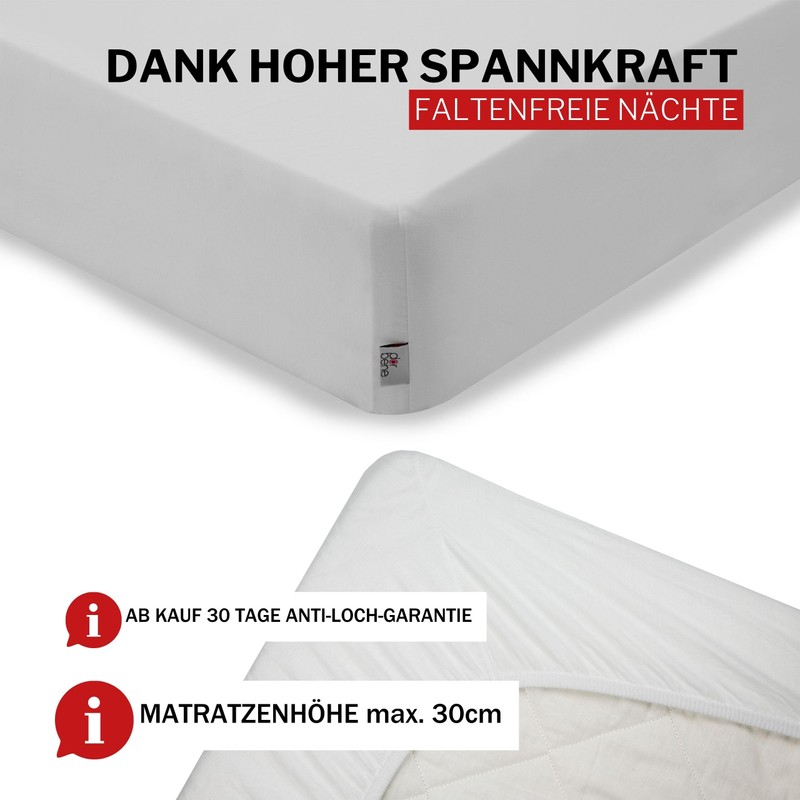 DarBene Fitted Sheet 180 x 200 cm Premium, 100% Premium