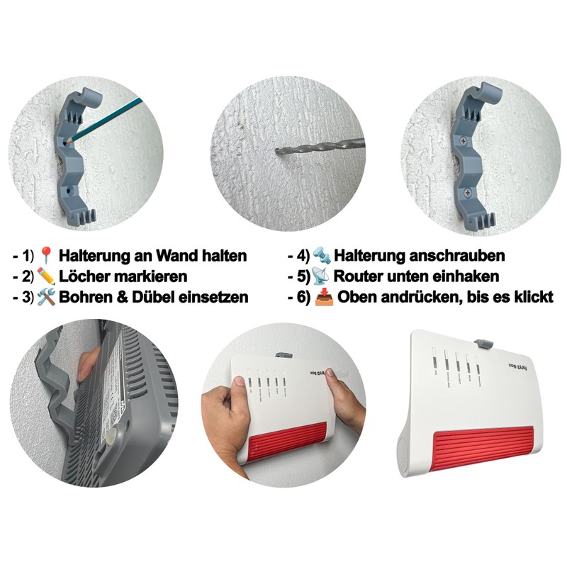 Decoralin Wall Mount Compatible with Fritz!Box 7590, 7590 AX, 5590,