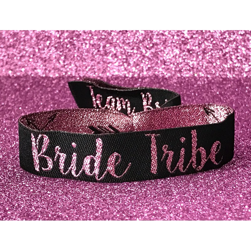 BRIDE TRIBE 'ROSE GOLD' Hen Party Wristbands (Pack of 10)