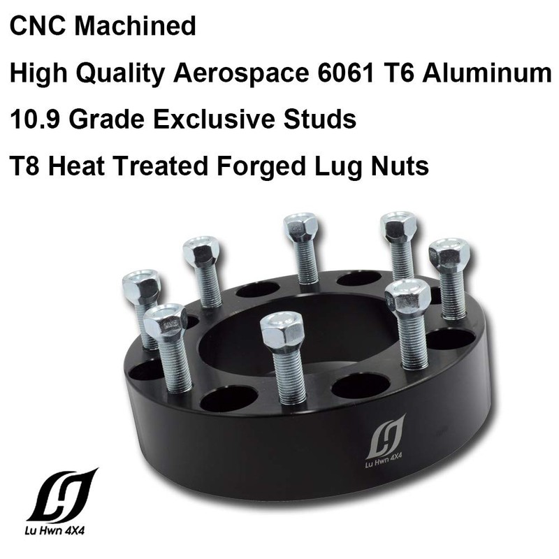 8x180 Wheel Spacers 2 inch Thick with M14x1.5 Studs, 125mm