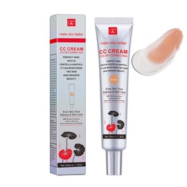 Color Correcting CC Cream, Skin Tint mit Centella Asiatica, Korean Make Up Fondation mit SPF 25, Full Coverage Concealer CC Creme für Alle Hauttypen, Verbessert den Teint & die Hydratation
