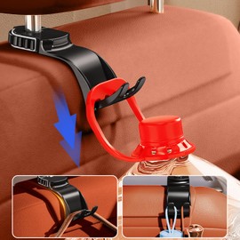 DICMKY 1 Pack Car Purse Hook & Headrest Hooks for Car Back Seat Organizer, Foldable 360°Rotation Backseat Car Organizers and Storage with Key, Bag, Garbage Bag Hanging, Car Accessories for Women Men