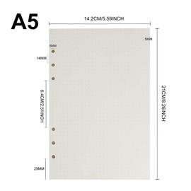 Teenitor 3 Packs Dotted Paper, 135 Sheets/270 Pages A5(21 x 14.2 cm) 6-Ring Refillable Notepaper, A5 Planner Inserts Refills Dots Grid Paper for Journals Diary Planners Scrapbooks