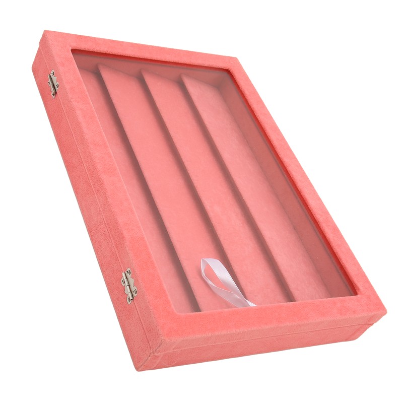 Pin Display Case Pink Large Elegant Solidwood Dustproof Glass Window