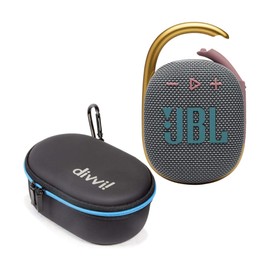JBL Clip 4 Portable Bluetooth Wireless Speaker Bundle with divvi! Protective Hardshell Case - Gray