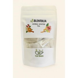 Blentolia Herbal Winter Tea – Warming Seasonal Blend with Citrus, Herbs & Spices – Caffeine-Free – 30 Tea Bags – Immune & Comfort Support