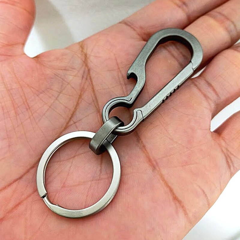 [Belfore] [Made of TC4 Titanium Alloy] Carabiner Keychain, Lightweight, Strong,