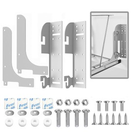 Demimy Cabinet Door Mount Kit for Pull-Out Trash Cans, Organizers & Storage Shelves – 6-Way Adjustable Heavy Duty Brackets Compatible with Rev-A-Shelf 5WB Series, 5WB-DMKIT Trash Can Bracket, Silver