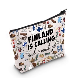 Finland Gift Finnish Gift Finland Trip Makeup Bag for Finland Lovers Finland Travel Souvenir Nordic Finnish Sisu Gift (Finland)