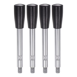 HARFINGTON 4pcs Clamping Handles M8 Thread 116mm (4.6") Length Chrome Plated Revolving Crank Handle Grip Handwheel Screw Stem for Lathe Machine