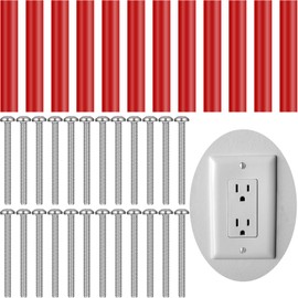 Ripeng 24 Pcs Electrical Outlet Spacers Box Extender Kit Round Electrical Box Extender 12 Pcs Switch and Receptacle Screw Straight and 12 Pcs Longer Screws for Fix Wonky and Sunken Outlets(Red)
