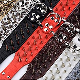 haoyueer Sharp Spiked Studded Dog Collar 2 Inch Width Stylish Leather Dog Collars for Medium & Large Dogs Pitbull,Labrador,Boxer Rottweiler German Shepherd(Camouflage,M)