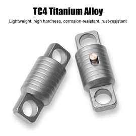 DONGKER Titanium Double-Sided Key Holder, Removable Key Ring, Rotatable Titanium EDC Key Organiser with Quick Release Clip for Keys Waist, Titanium grey