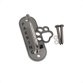 Dog Leash Hitch Parking Hook Heavy Duty Wall-Mount Stainless Steel Dog Tie Out - Leash Holder for Wall - Mounting Hardware Kit Included (3” x 5”)