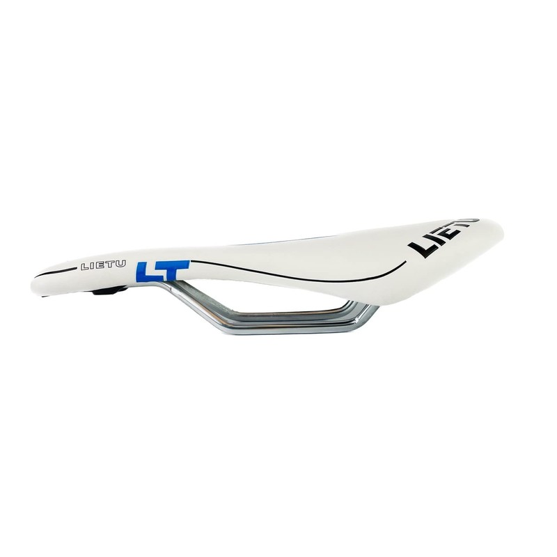 Hallenwerk White/Blue Gel Bicycle Seat Bicycle Saddle Mountain Bike Touring