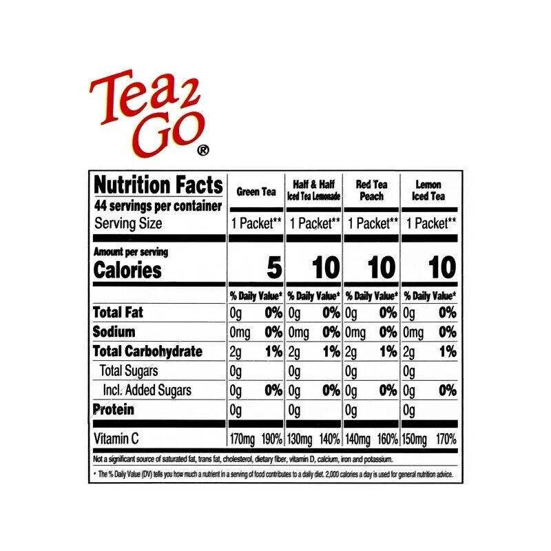 4C Iced Tea Mix Variety Pack Sugar-Free Green, Red, Lemon