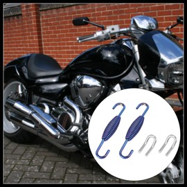 Hihaha 1 Set 33mm 1.3" Motorcycle Exhaust Pipe Spring with U Shape Hooks Stainless Steel Blue Durable Material