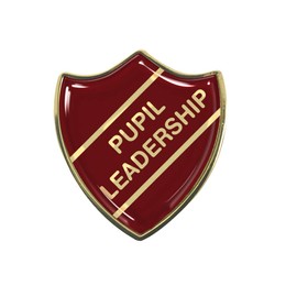 Capricornone Pupil Leadership Burgundy School Shield Badge