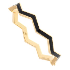 All We Are Oceano Enamel Hinge Bangle Bracelet for Women - Gold or Silver Tone Options