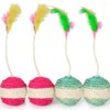 DistriPet Cat Toys, Interactive Toy with Feathers, 4 Pieces of