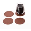 Nikalaz Recycled Leather Round Placemats and Coasters, Set of 4
