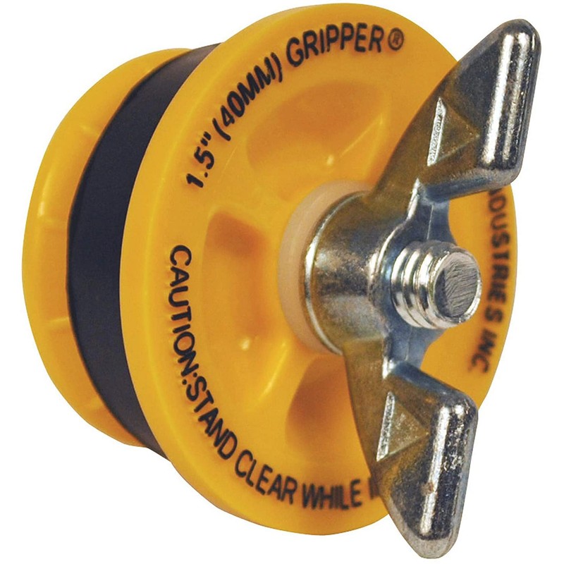 Cherne 270210 End of Pipe Gripper Mechanical Plug 1-1/2", Yellow