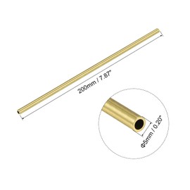 sourcing map Brass Round Tube 5mm OD 1mm Wall Thickness 200mm Length Pipe Tubing