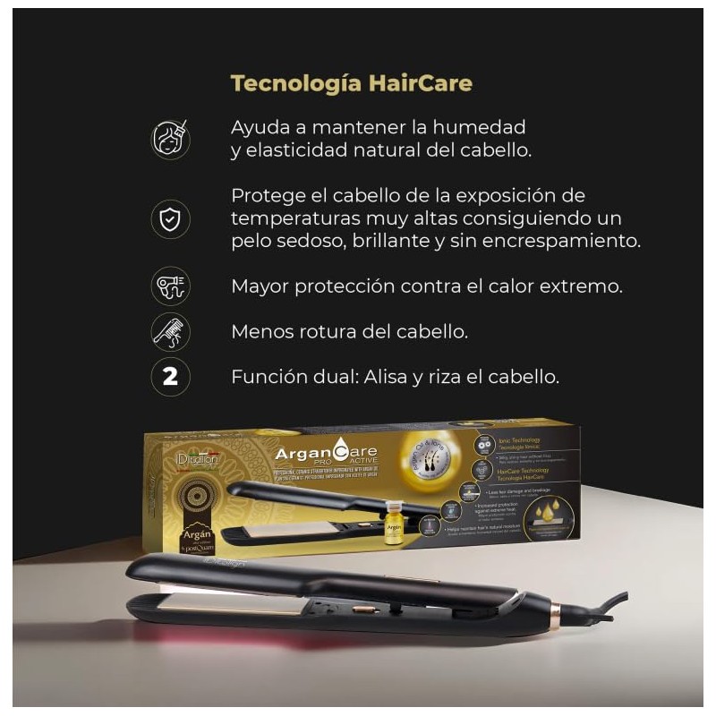 Plancha De Pelo Profesional Impregnada Con Aceite De Argán