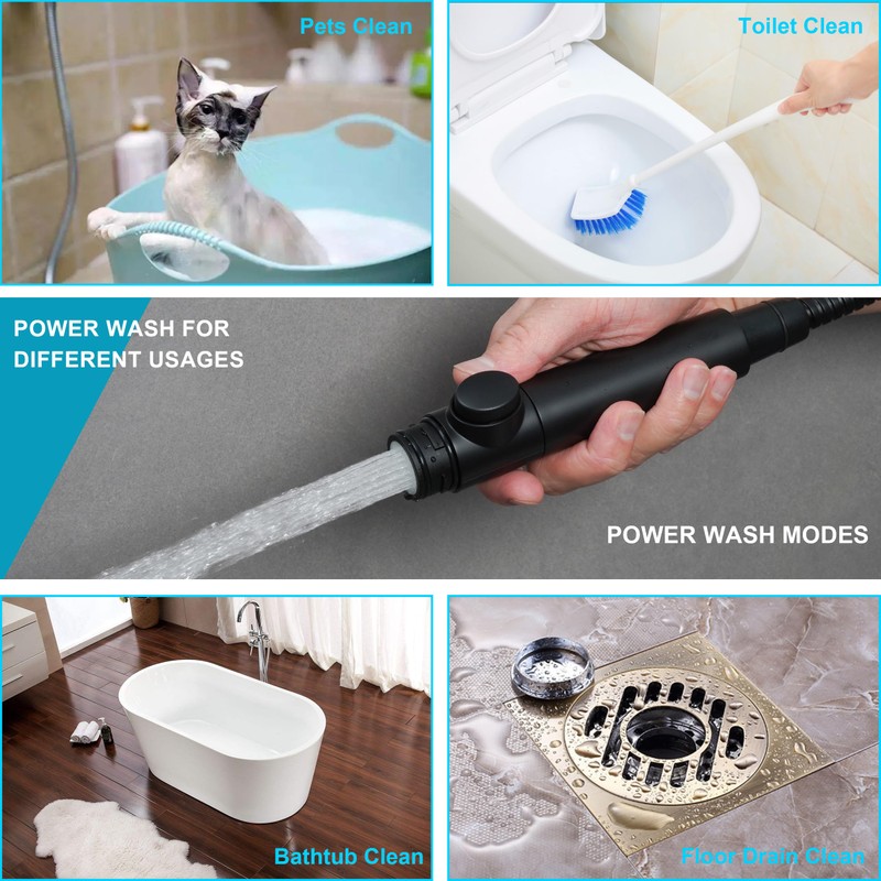 Umyder High Pressure 8-mode Handheld Shower Head with On Off
