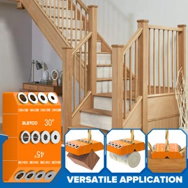 BLEKOO Orange Angled Drill Guide Jig with 4 Bits for Wood Posts & Cable Railing Lag Screw Kit, Durable All Metal Drill Jig for Drilling 30°, 45°, 90° Degree Angle Holes