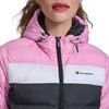 Champion Women's Quilted Coat Packable Puffer Jacket with Hood, Mauve/Navy
