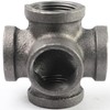 AGUTEA Black 5-way Side Exit Cross,Cast Iron Pipe Fitting Cast