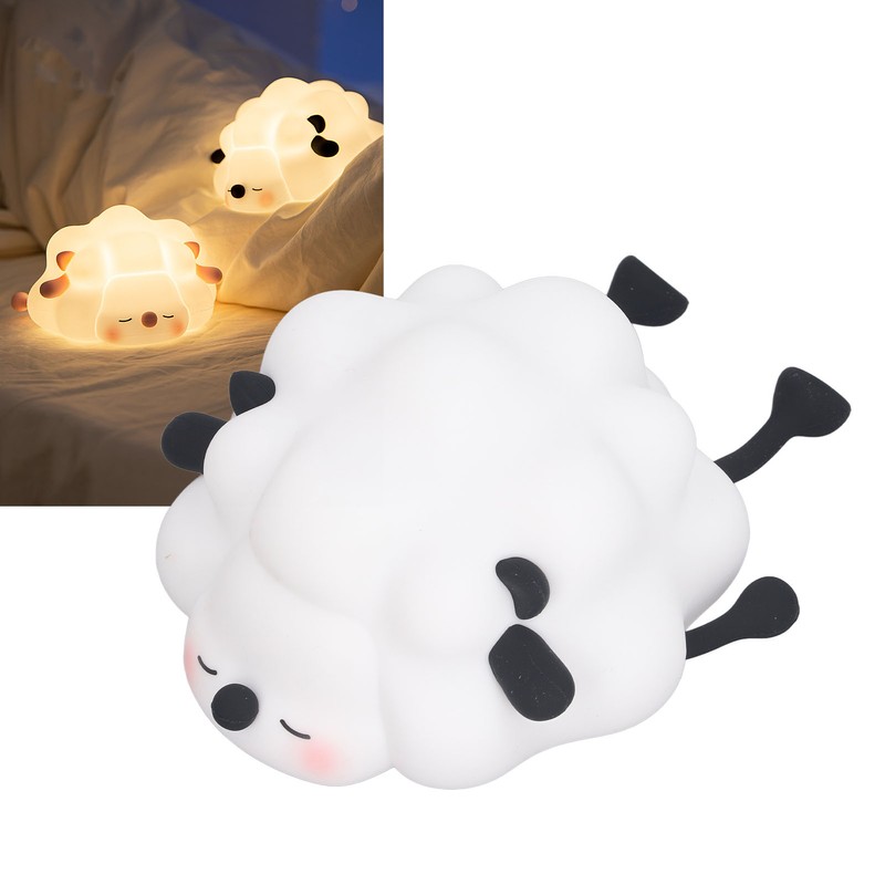 Night Lamp Cute Cartoon Sheep Modeling Three Speed Lighting Eye