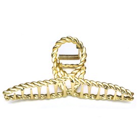 QinGoo Large Stylish Gold Cross Hair Claw Metal Hair Clip, Strong, Adult Hair Accessory, Cute, Ladies, Korean, 1 Piece (4.3 x 1.7 inches (11 x 4.4 cm), Matt Gold)