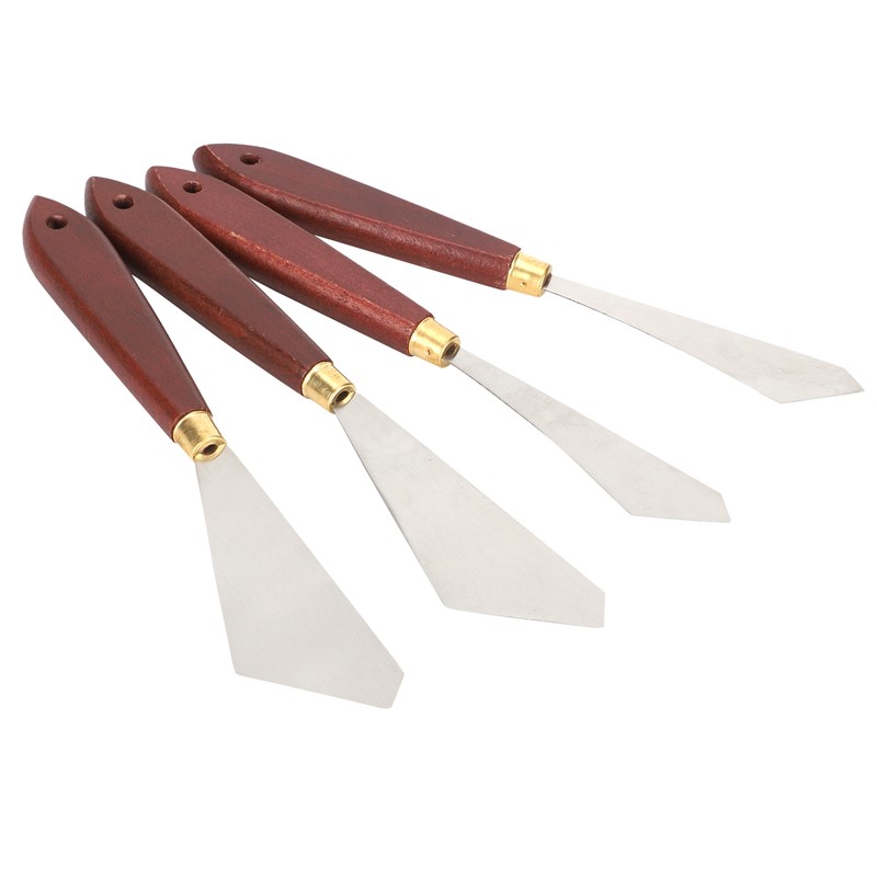 4Pcs Stainless Steel Palette Knife Shaped Oil Painting Art Spatula