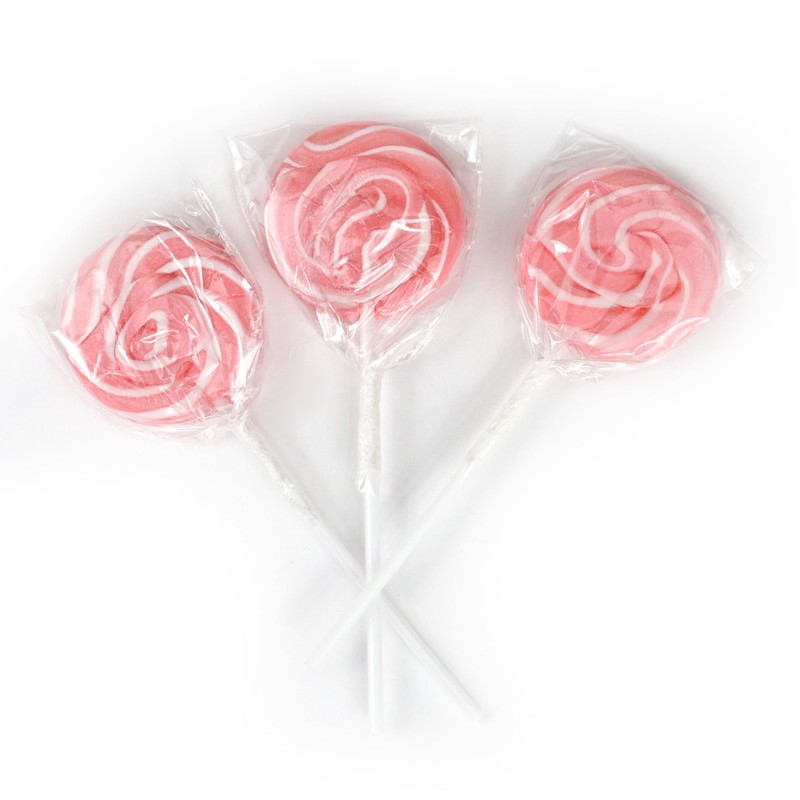 Pink Lollipops, 24 Pack, Pink Swirl Lollipops Individually Wrapped, Lollipop