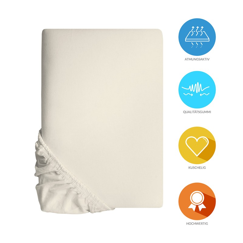 Lavea Jersey Fitted Sheet, Maya Series, 100% Cotton, High-Quality Workmanship,