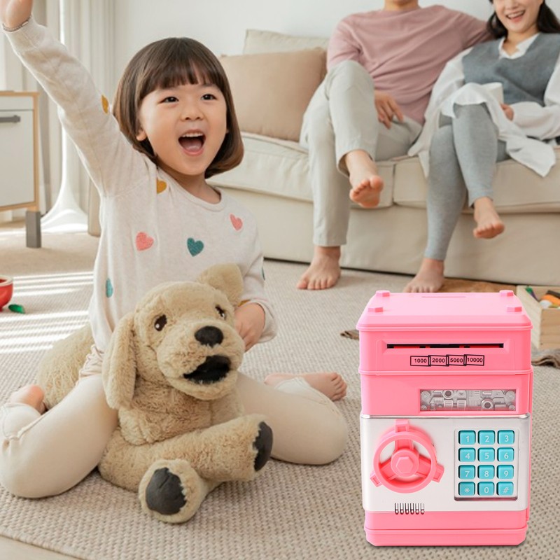 2 Modes ATM Piggy Bank Digital Electronic Paper Money Coins