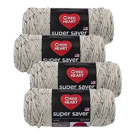 Red Heart Super Saver Yarn (4-Pack of 5oz Skeins) (Aran Fleck)