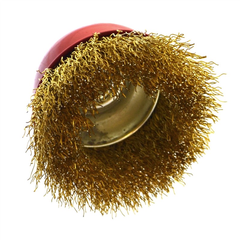 65mm Wire Cup Brush Wheel For Angle Grinder Crimped Brass